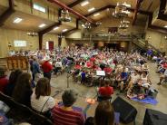 Red Barn hall musical event showing the seated audience
