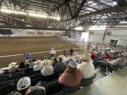 Looking north inside of indoor arena