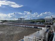 Outdoor Arena with bucking chutes on the east end