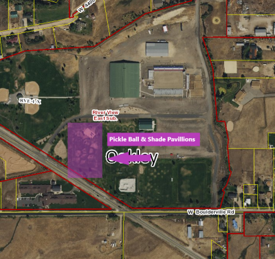 Area designated for relaxation and pickleball